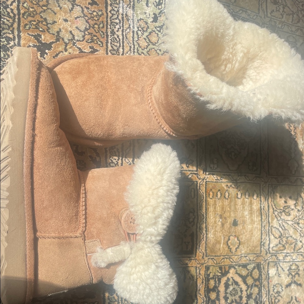 Chestnut Suede Shearling Lined Ugg Winter Boots